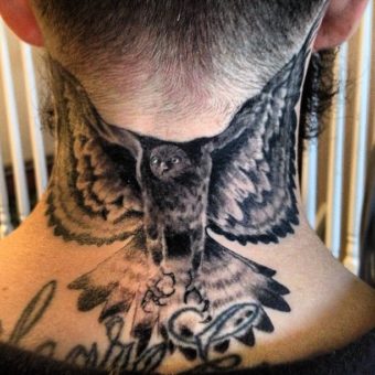 angel neck tattoo designs