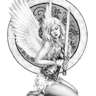 young angel tattoos