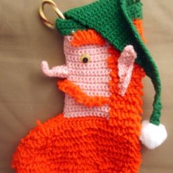 crochet christmas stocking with santa