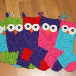 Crochet Owl Christmas Stocking Pattern