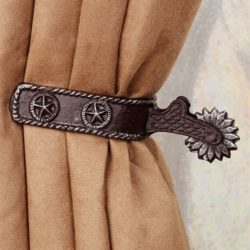 Western Curtain Tie Back With an Iron Spur