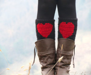 red heart yarn crochet boot cuffs