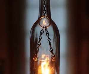 glass wine bottle candle holders