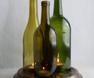 cut wine bottle candle holders